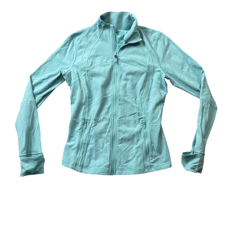 Lululemon 14 Light Blue Define Jacket Full Zip Thumbholes Long Sleeves